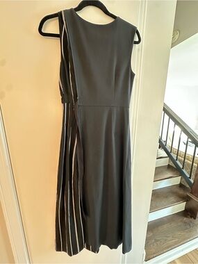 Tela Black Dress with Striped Side Panel